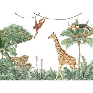 Fototapetă non-țesută XXL Jungle White 360 x 254cm, 4 părți imagine