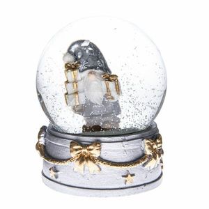 Snow globe Christmas elf, silver, 6.5 x 8.5 cm imagine