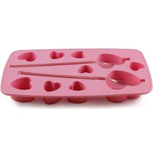 Formă de gheață din silicon Toro cu pai Inimă imagine