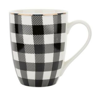 Cană din porțelan Florina winter glam grid, 340 ml imagine