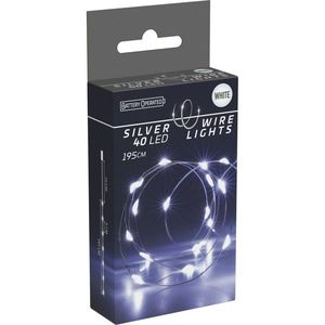 Sârmă luminoasă Silver lights 40 LED, alb rece, 195 cm, alb imagine