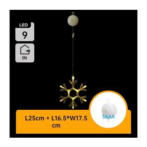 Decorațiune LED de Crăciun LED/3xAAA alb cald fulg de zăpadă 19cm imagine