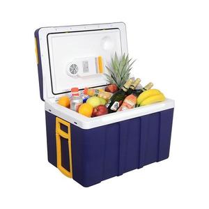 Frigider portabil cu roți 50 l, 60W/230/12V, albastru/galben imagine