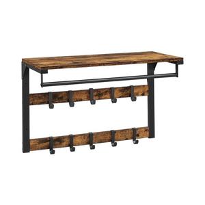 Cuier de perete cu poliță NATE, maro/negru imagine