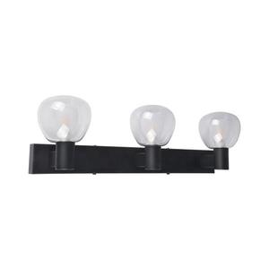 Aplica de perete pentru baie POLA, 3xG9/5W/230V, IP44, negru/transparent imagine