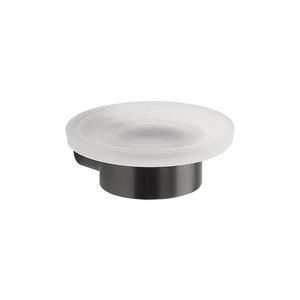 Gedy - Suport pentru săpun montat pe perete PIRENEI, sticlă opală/gri metalizat imagine