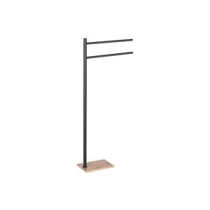 Suport pentru prosoape TRILLY 83, 5 cm, negru mat/bambus - Gedy imagine