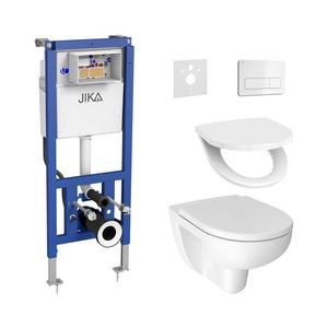 Vas WC suspendat + capac WC LYRA + plăcuță de acționare DUAL + modul pentru montaj în perete + garnitură imagine