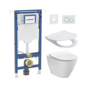 Set vas WC suspendat + capac WC CITY OVAL + plăcuță de acționare + modul incastrat + garnitură imagine