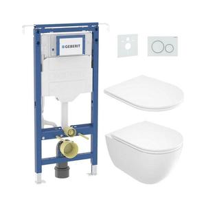 Vas WC suspendat + capac WC ROUND + placă de acționare + modul incastrat + garnitură imagine