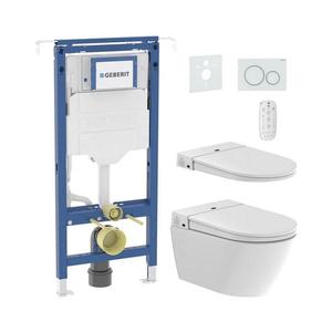 Vas WC suspendat cu bideu 1600W/230V + capac WC + buton de comandă + modul + garnitură + telecomandă imagine