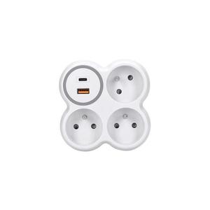 P106C-PD20 - Prelungitor cu 3 prize 16A + încărcător rapid USB A+C 20W imagine