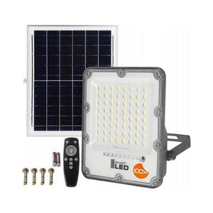 Proiector solar LED reglabil 100W 3, 2V 5000K 10500 mAh IP65 negru + telecomandă imagine