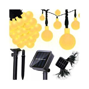Ghirlandă solară decorativă, 50 LED, 8 funcții, 500 mAh, 9, 5 m, IP67, alb cald imagine