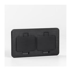 Brilagi - Priză dublă încastrabilă în podea pentru exterior, IP55, neagră, dreptunghiulară imagine