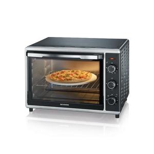 Severin TO 2058 - Cuptor cu convecție cu funcție grill și piatră refractară pentru pizza, 1800 W/230 V, 42 l, negru imagine