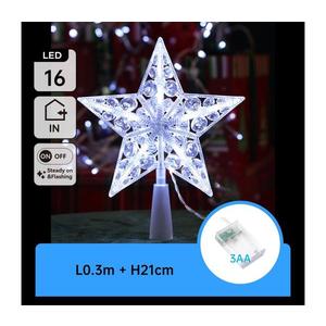 - Decorațiune LED de Crăciun, stea, 16x LED, alimentare 3x AA, lumină albă rece imagine
