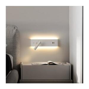 Brilagi-LED Aplica de perete cu spot și port USB NOCTIS, LED/3W/230V+LED/9W, albă imagine