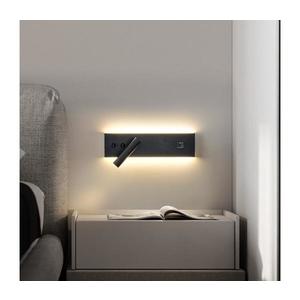 Brilagi-LED Aplica de perete cu spot și port USB NOCTIS LED/3W/230V+LED/9W negru imagine