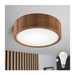 Brilagi - Plafonieră LED RGBW dimabilă CARVALHO 1xE27/15W/230V Wi-Fi, stejar, Ø 27, 5 cm imagine