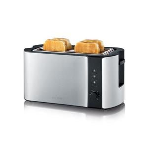 Severin AT 2590 - Prăjitor de pâine cu 4 fante, 1400 W/230 V, oțel inoxidabil/negru imagine