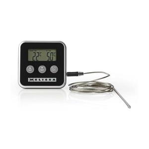 Melissa - Termometru pentru carne cu afișaj digital și cronometru, 0-250 °C, 1x AAA imagine
