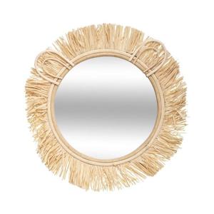 Atmosphera - Oglindă de perete pentru copii LION, diametru 38 cm, ratan/rafie imagine