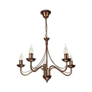 Candelabru ANTON cu lanț, 5 x E14 / 15W / 230V, bronz imagine