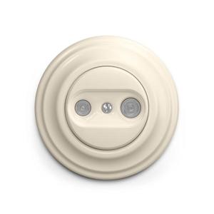 lap - Priză TV+R retro pentru abonați, trecătoare, cu ramă, bej imagine