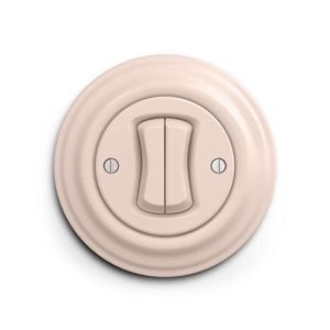 lap - Comutator retro dublu pentru scări, cu ramă nr. 6+6, roz prăfuit imagine