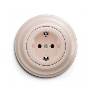 lap - Priză retro de perete cu ramă SCHUKO 230V/16A, roz prăfuit imagine