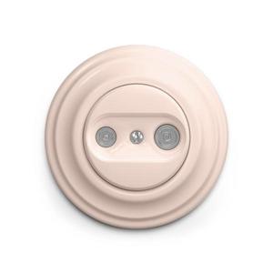 Priză retro TV+R pentru abonați (de trecere), cu ramă, roz prăfuit - lap imagine