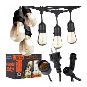 Ghirlandă decorativă LED pentru exterior 20xE27/1W/230V 11, 44 m IP44 negru imagine