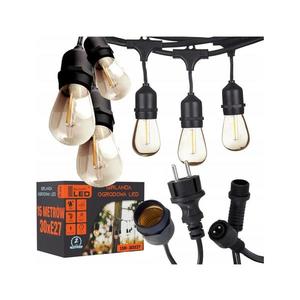 Ghirlandă decorativă LED pentru exterior 15xE27/1W/230V 15, 94 m IP44 neagră imagine