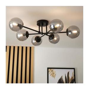 Brilagi - Lustru aplicat MALIVA 6xE14/15W/230V negru/fumuriu imagine