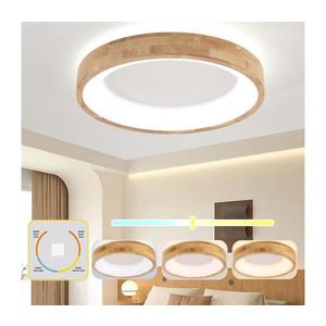 Plafonieră LED Brilagi-LED FALCON WOOD, 40W, 230V, 3 temperaturi de culoare (3000/4000/6000K), 60 cm, corp din lemn imagine