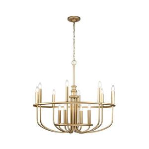 Kichler KL-CAPITOL-HILL12-PNBR candelabru suspendat cu lanț CAPITOL HILL, 12 x E14/40W/230V, finisaj auriu imagine