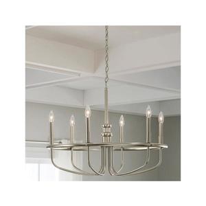 Kichler KL-CAPITOL-HILL6-BN – Lustru suspendat pe lanț CAPITOL HILL, 6xE14/40W/230V, crom imagine