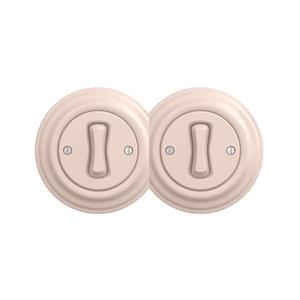 lap - Întrerupător dublu unipolar retro, cu ramă nr. 1, roz prăfuit imagine