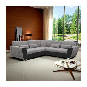 Colțar extensibil VISEU în L, pe partea dreaptă, gri/negru, cu spațiu de depozitare imagine