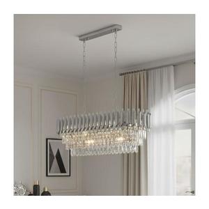 Brilagi - Lustră suspendată cu lanț ECLIPSE, 10 x E14 / 10 W / 230 V, 78 x 28 cm, argintie imagine