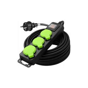Prelungitor 20m cu 3 prize și întrerupător IP44 imagine