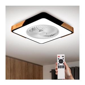 Brilagi LED lampă cu lator, 30W, 230V, 3000-6500K, negru/stejar + DO imagine