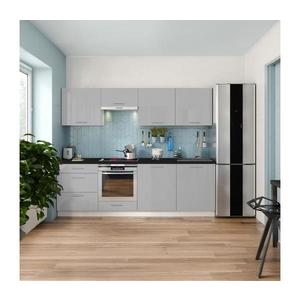 Mobilier de bucătărie CELESTE 240 cm, gri lucios imagine