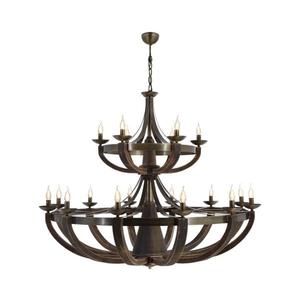 Lustră cu lanț KOBE, 18xE14/40W/230V, maro imagine