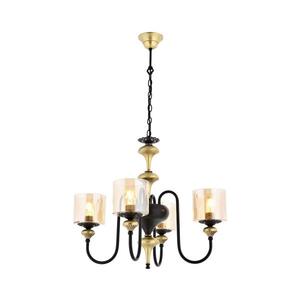 Lustră pe lanț BUSAN 4xE27/40W/230V auriu imagine