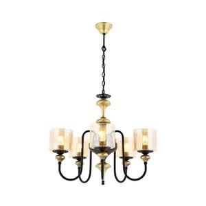 Candelabru suspendat pe lanț BUSAN 5xE27/40W/230V, auriu imagine