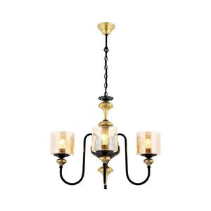 Candelabru cu lanț BUSAN 3xE27/40W/230V, auriu imagine