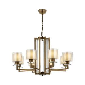 Candelabru pe lanț VARANA, 8xE27/40W/230V, bronz imagine