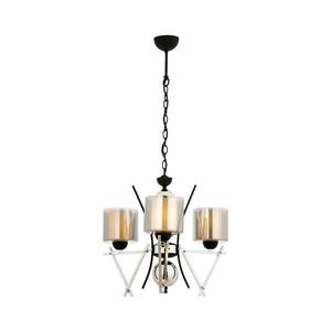 Candelabru VARANA cu lanț, 3xE27/40W/230V, negru/crom lucios imagine